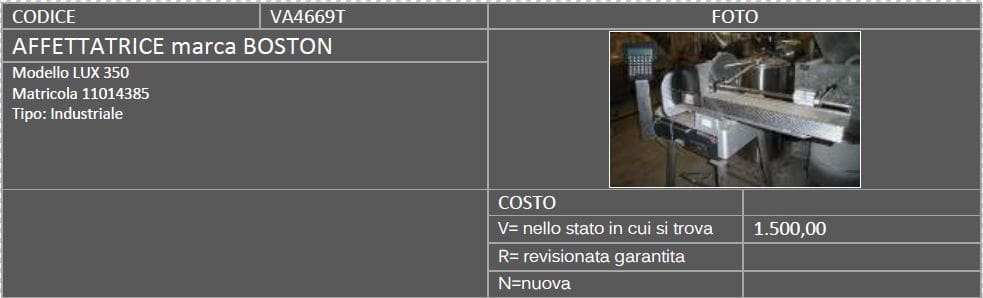 Affettatrice boston usata